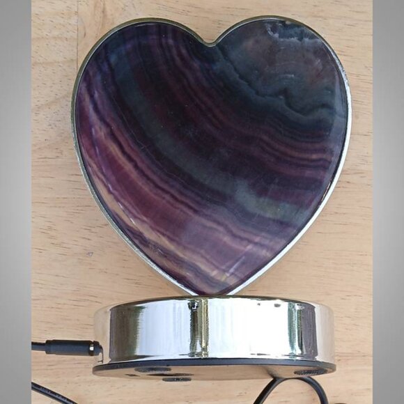 RAINBOW FLUORITE LAMP with 3 different light settings HEART 01 112325 - Picture 9 of 10